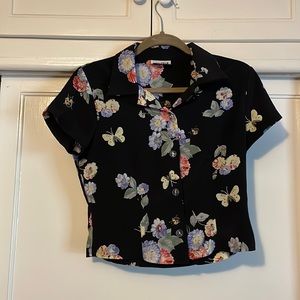 80s vintage floral top